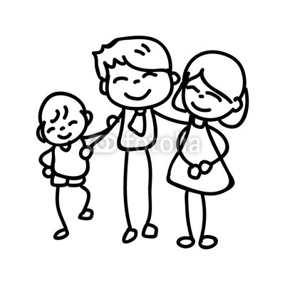400x400 Hand Drawing Abstract Cartoon Happy People Family Happiness