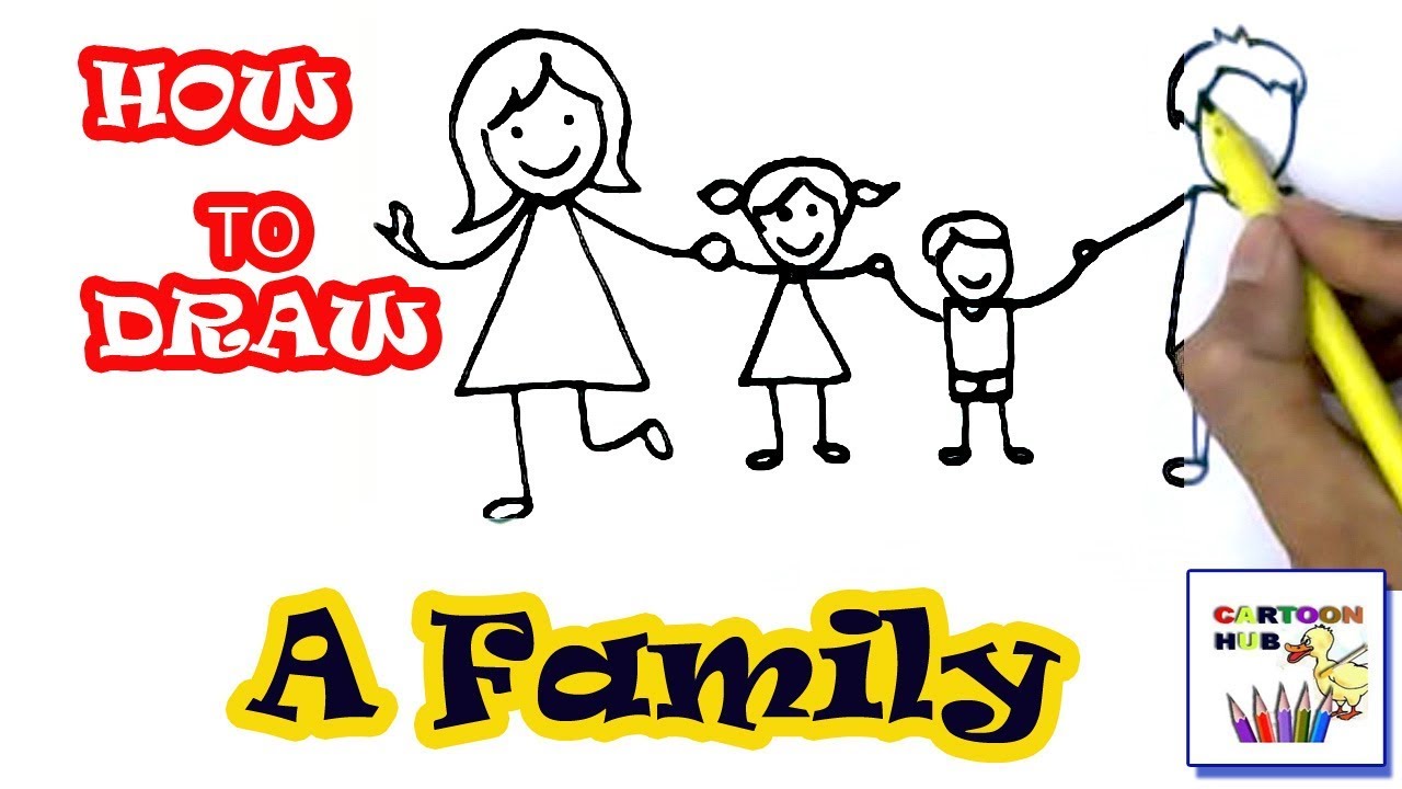 1280x720 How To Draw Family In Easy St Step