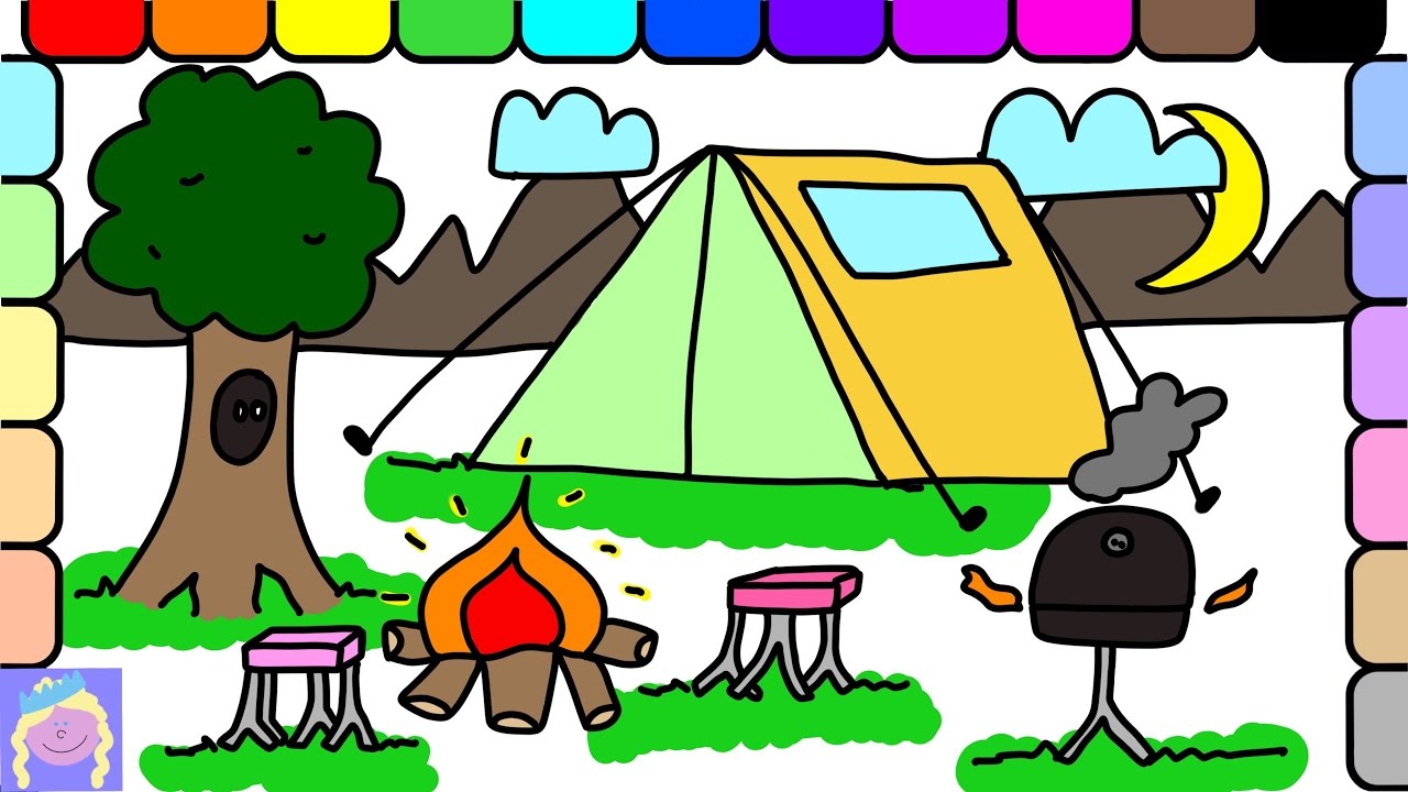 1280x720 Learn How To Draw A Fun Camping Site With This Easy Drawing