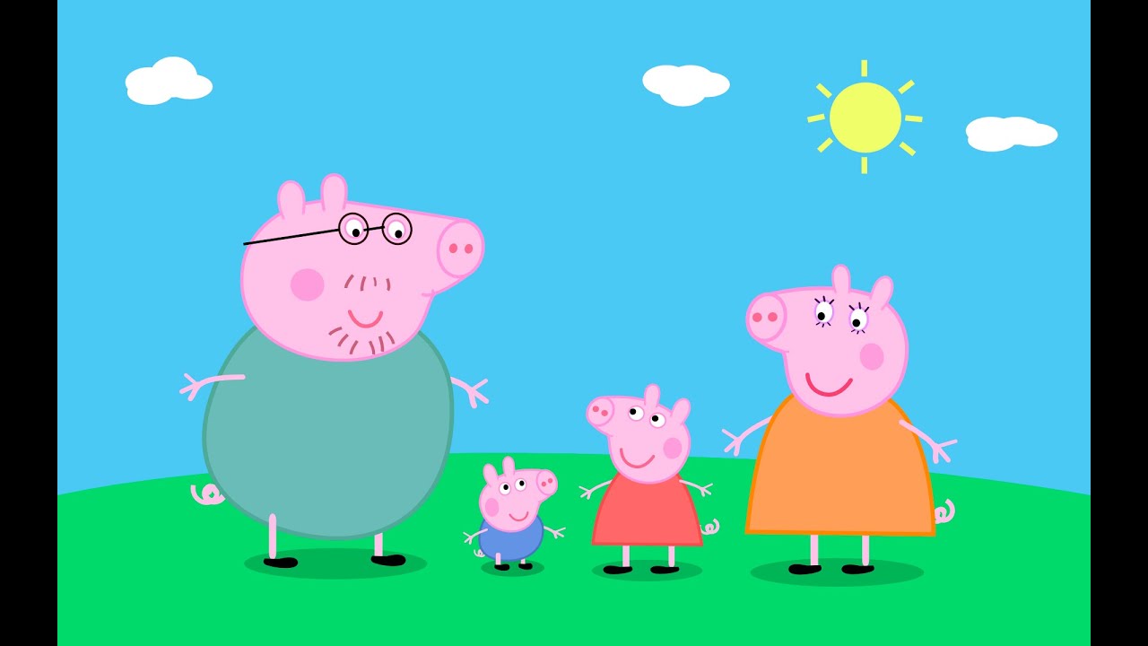 1280x720 Peppa Pig Family Drawing And Coloring Easy Step