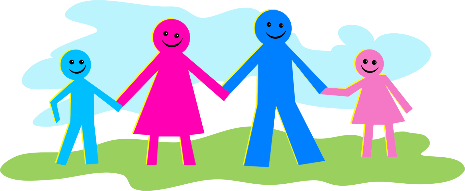 1822x750 Stick Figure Family Drawing Child Line Art Cc0