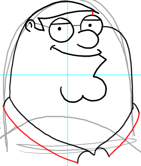 450x528 how to draw peter griffin from family guy step