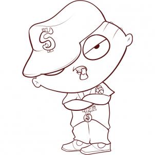 302x302 draw gangster stewie, step