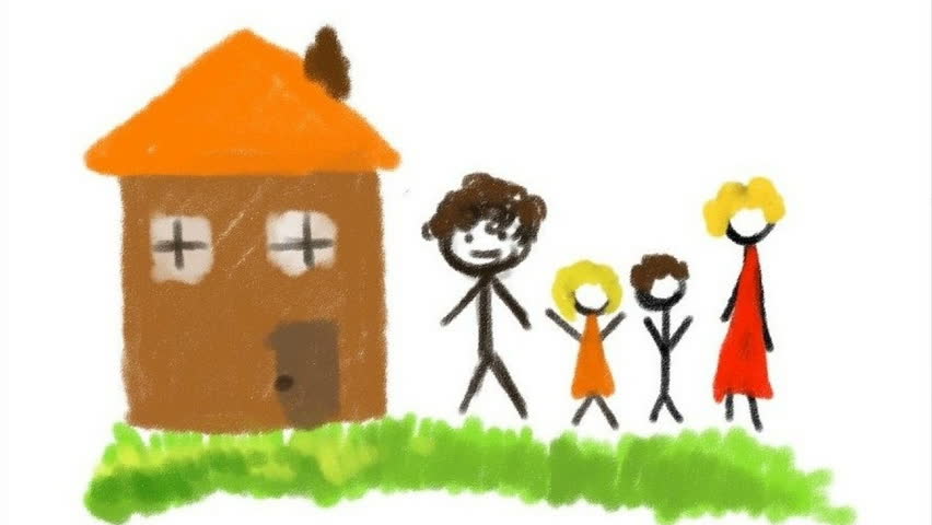 852x480 Digital Drawing We Draw The House And A Family