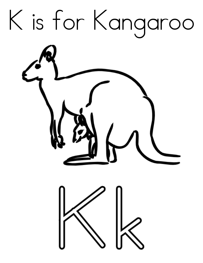 685x886 Kangaroo Drawing Family For Free Download