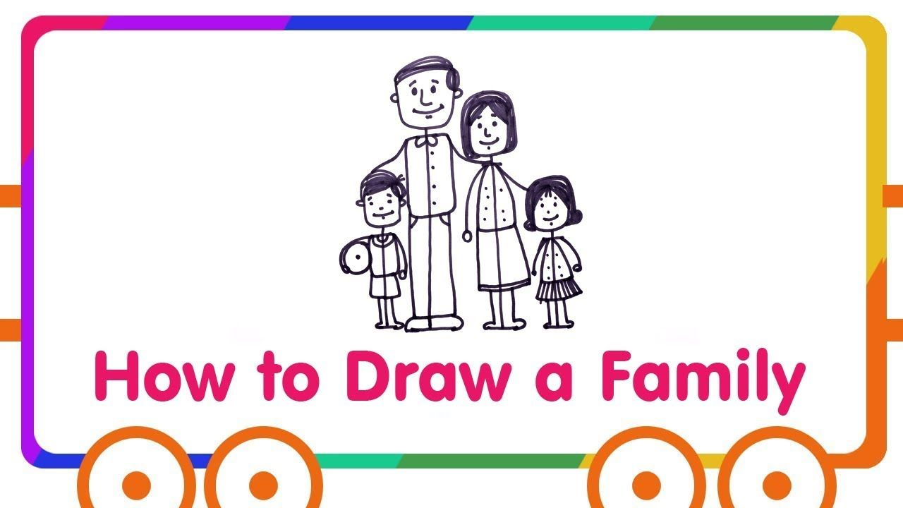 1280x720 Family Drawing For Kids How To Draw Happy Family Kindergarten