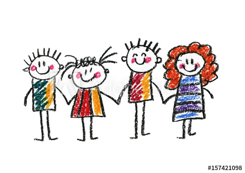 500x354 Kids Drawing Happy Family Mother, Father, Sister, Brother Boy