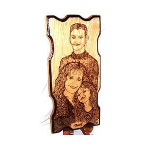 300x300 Drews Family Portrait From Two Photos Woodburned Drawing