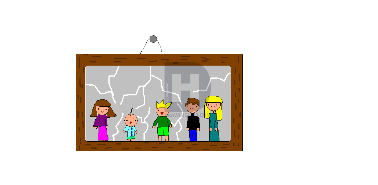 1304x640 How To Draw A Cracked Family Portrait, Step