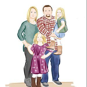 300x300 Custom Family Portrait Personalized Gift, Illustrated Custom