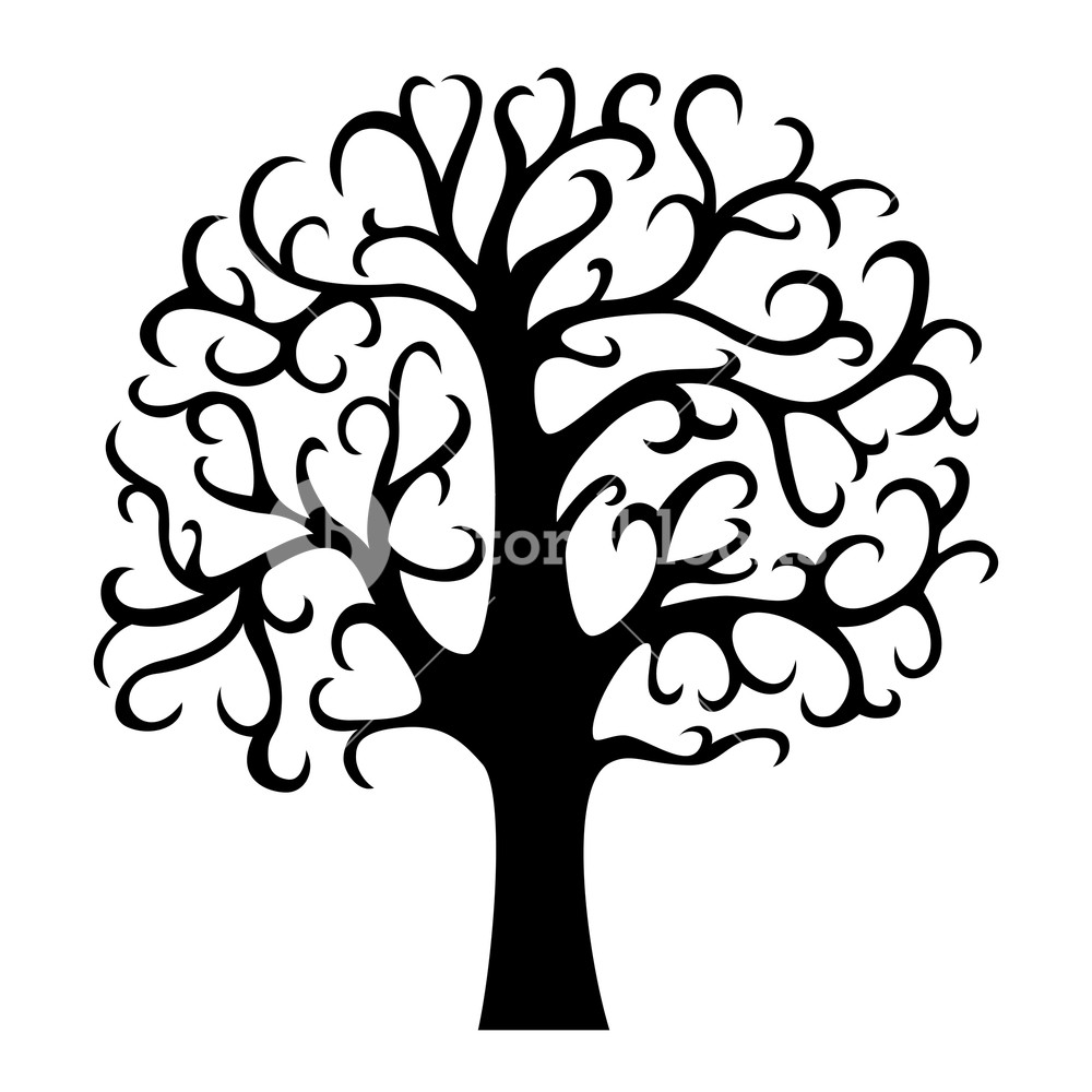 1000x1000 Family Tree Silhouette Life Tree Vector Illustration Isolated