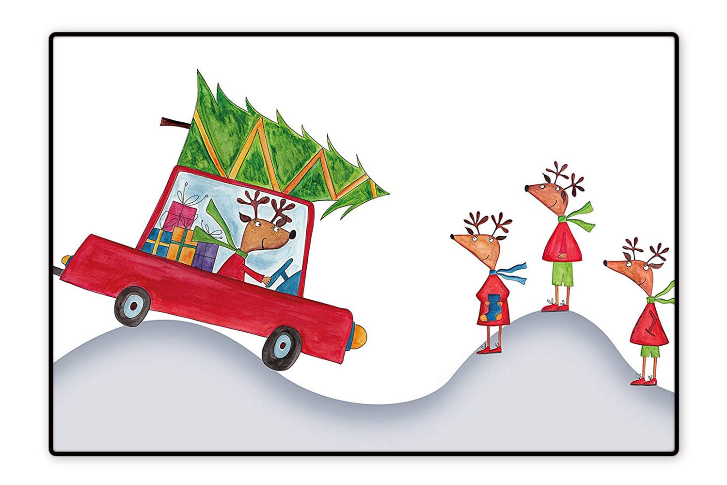 1500x1000 Indooroutdoor Floor Mat Reindeer Family Father