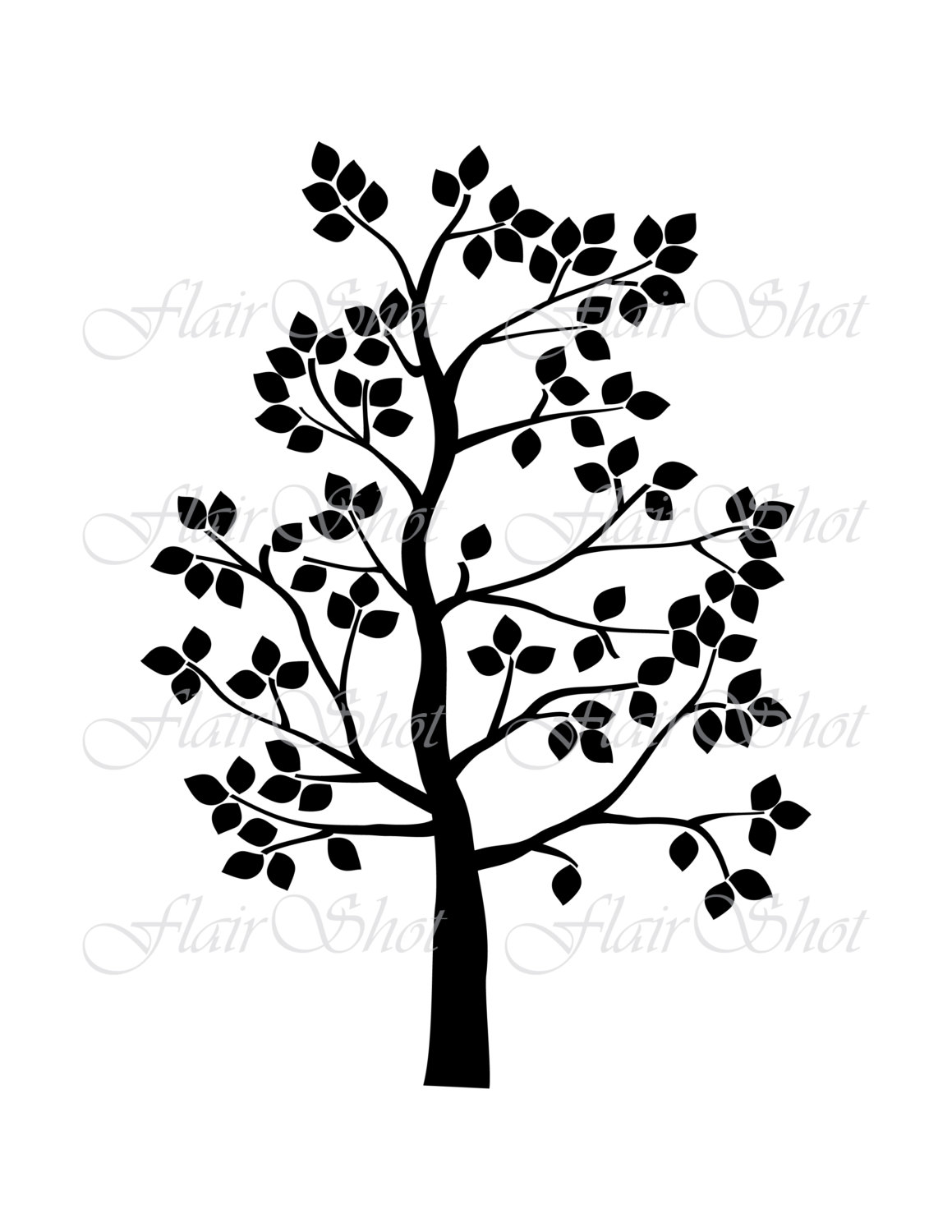 1159x1500 Digital Tree Clip Art Family Tree Clipart Silhouette Tree Etsy