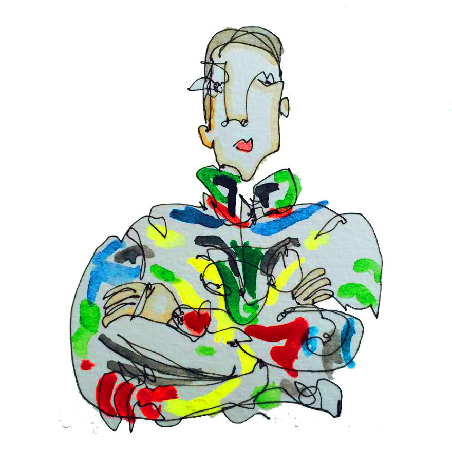 880x877 Artist Draws Without Looking