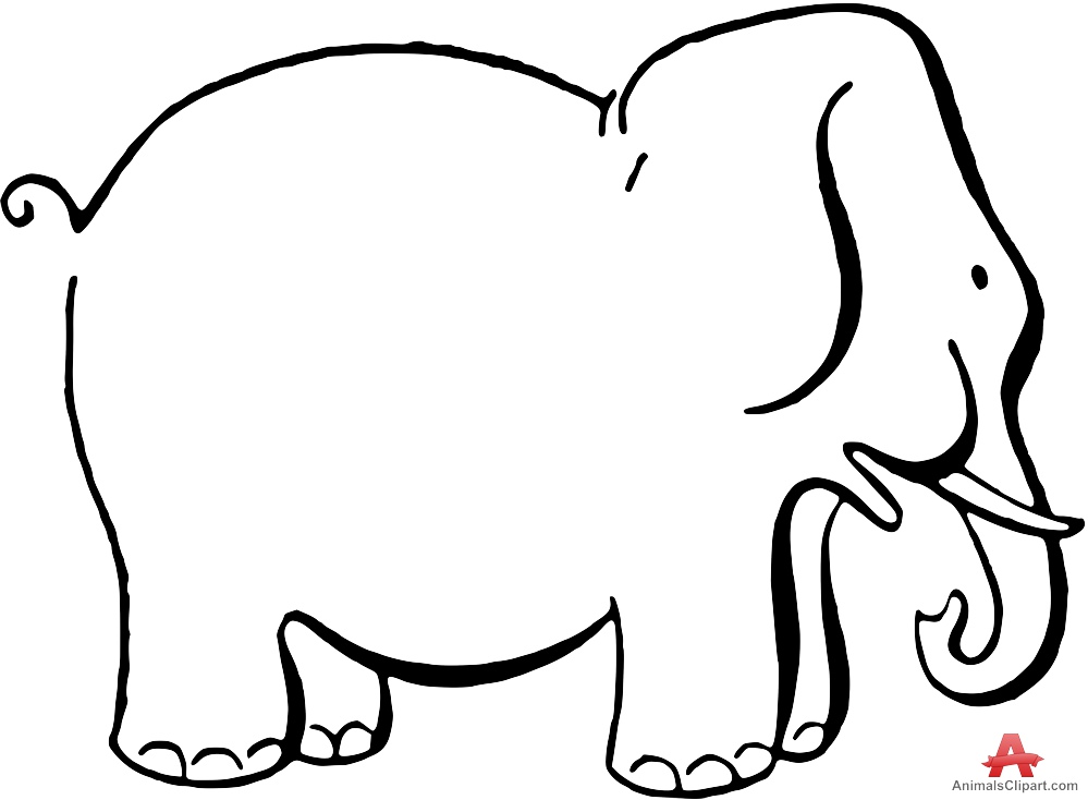 999x734 Contour Drawing Elephant For Free Download