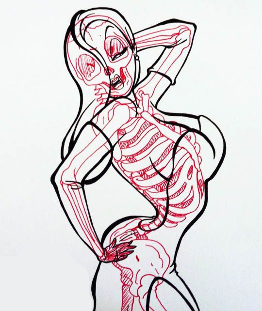 540x642 x ray illustrations of famous cartoon characters for when i cant