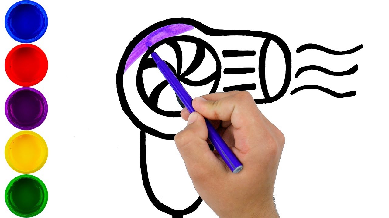 1280x720 Fan Drawing And Coloring For Kids, Painting For Toddlers