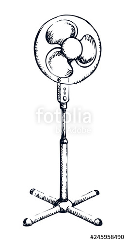 262x500 Standing Fan Vector Drawing Stock Image And Royalty Free Vector