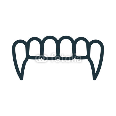 400x400 Vampire Fangs Halloween Minimal Flat Line Stroke Icon Pictogram