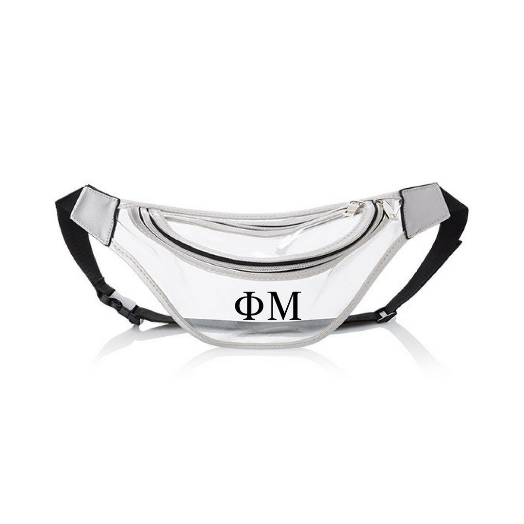 1080x1080 phi mu fanny pack i black clear mampd sorority gifts