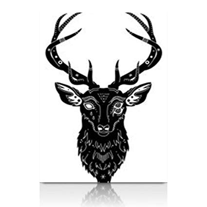 425x425 Canvas Print Wall Art Head Fantastic Deer Hand Drawing