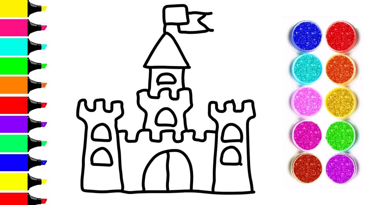 1280x720 Drawing And Coloring Fantasy Castle For Kids ! Castle Coloring