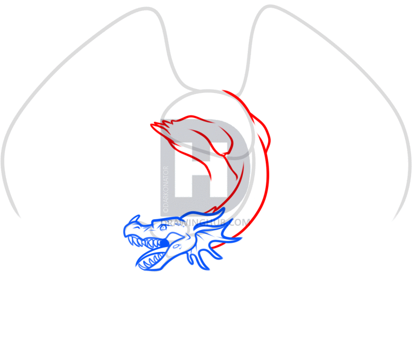 836x720 How To Draw A Dragon And Castle, Step