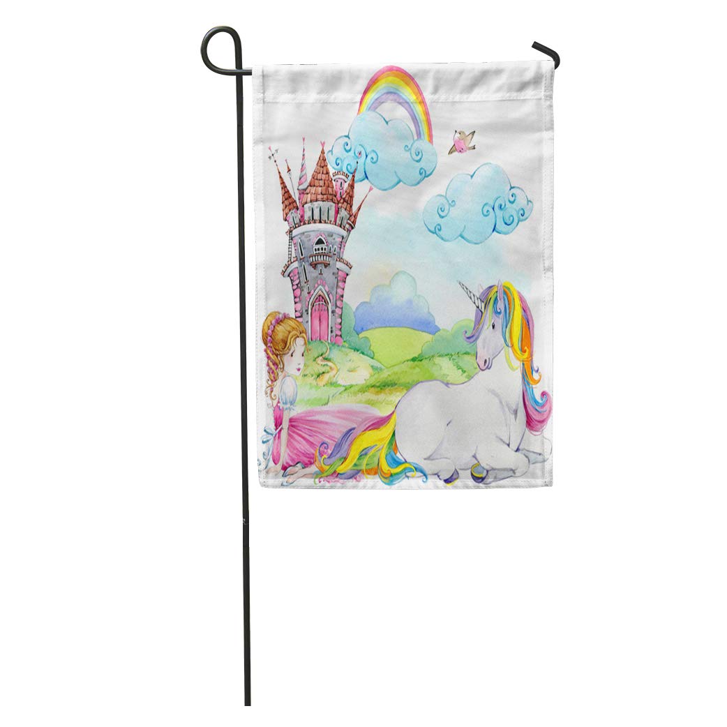 1042x1042 Semtomn Garden Flag Colorful Kingdom Princess
