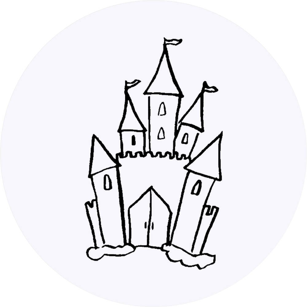 1000x1000 Azeeda X Round 'fantasy Castle' Stickers