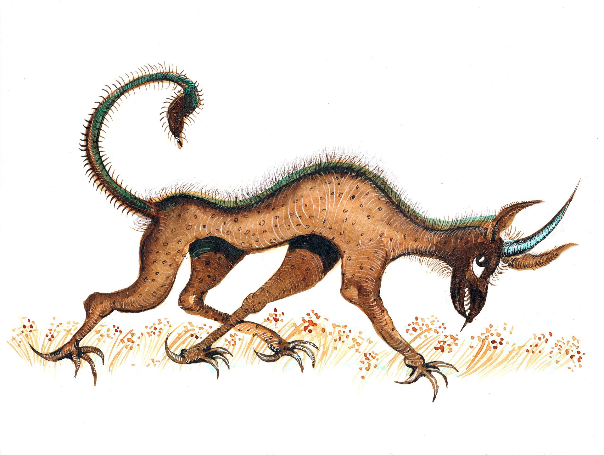 1920x1446 Heraldic Fantasy Creature Drawing