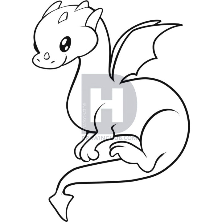 720x720 How To Draw A Dragon For Kids, Step