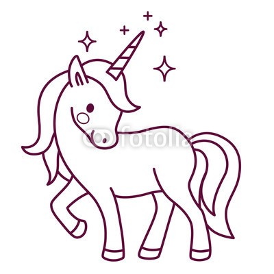 400x400 Cute Unicorn Simple Cartoon Vector Coloring
