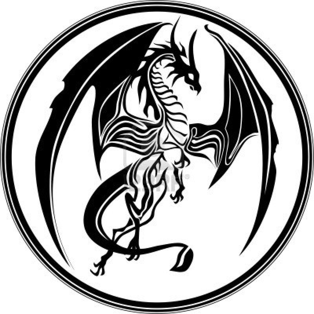 1200x1200 Stock Vector Tattoo Ideas Dragon Silhouette, Tribal Drawings