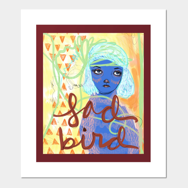 630x630 Sad Bird Girl Artistic Fantasy Drawing Portrait