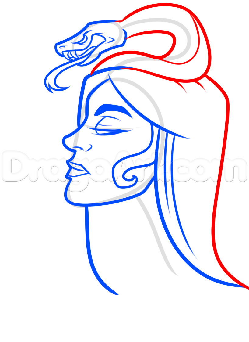 818x1121 Snake Girl Drawing Lesson, Step