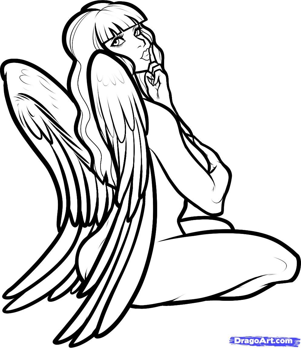 994x1150 bad angel girl drawings how to draw an angel girl, angel girl