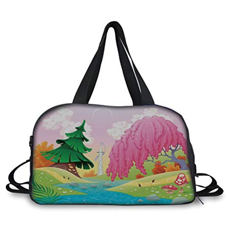 466x466 Travel Handbag,cartoon,fantasy Landscape With Unusual