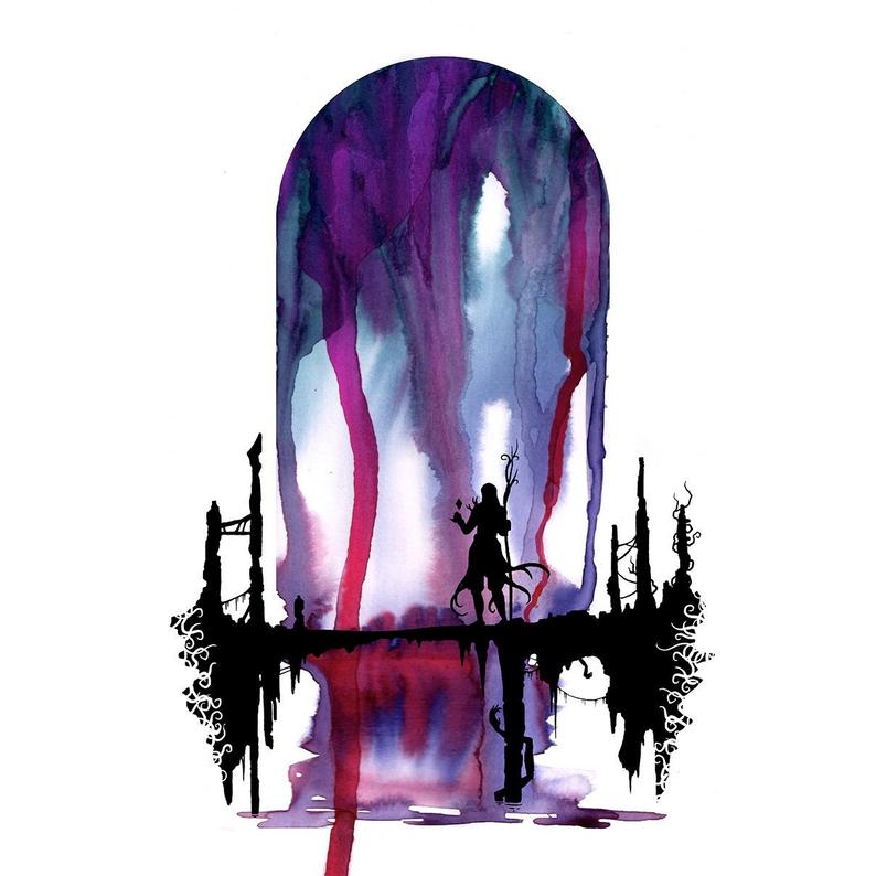 794x794 Fantasy Landscape Watercolor Digital Art Dream Wanderer Etsy