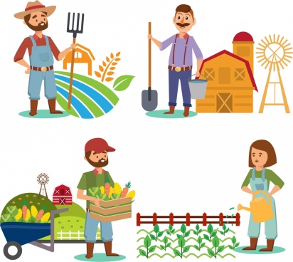 412x368 Farmer Free Vector Download