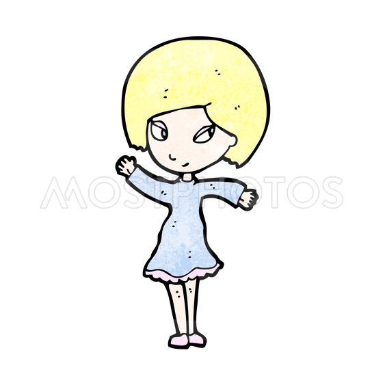 563x563 Cartoon Pretty Blond Girl