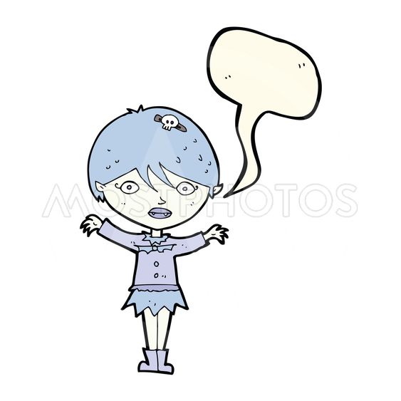 563x563 Cartoon Waving Vampire Girl