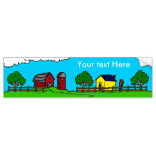 307x307 Farm Drawing Bumper Stickers