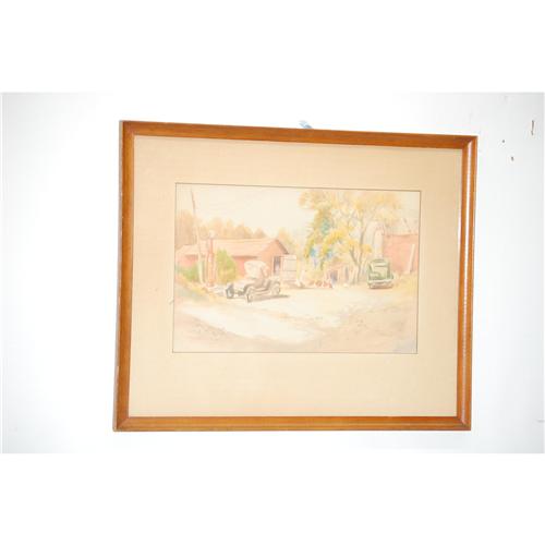 500x500 Horace H Knight Watercolor Painting Of Farm Yard
