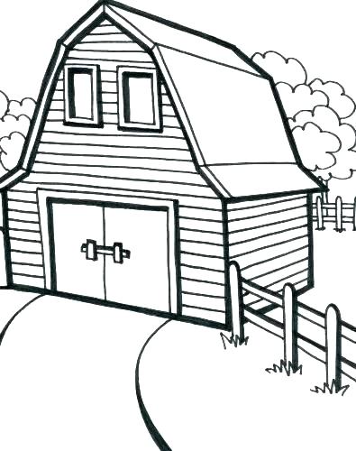 395x500 Farm House Coloring Pages