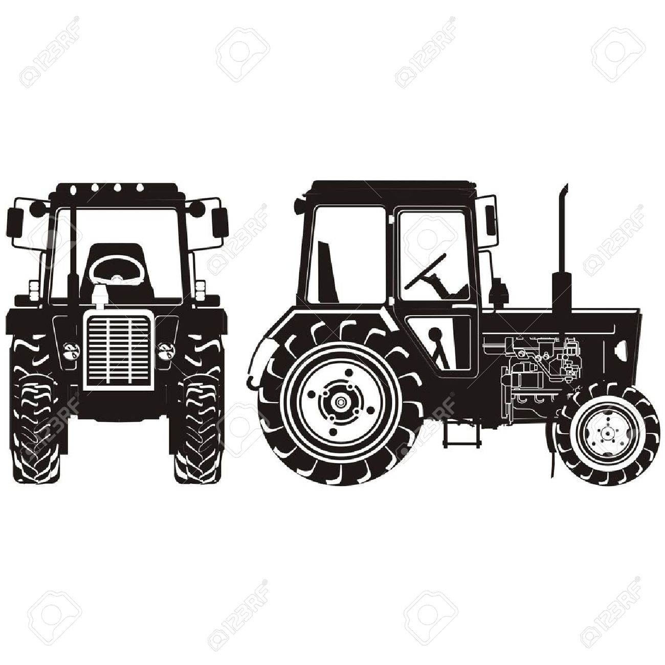 Farm Tractor Drawing