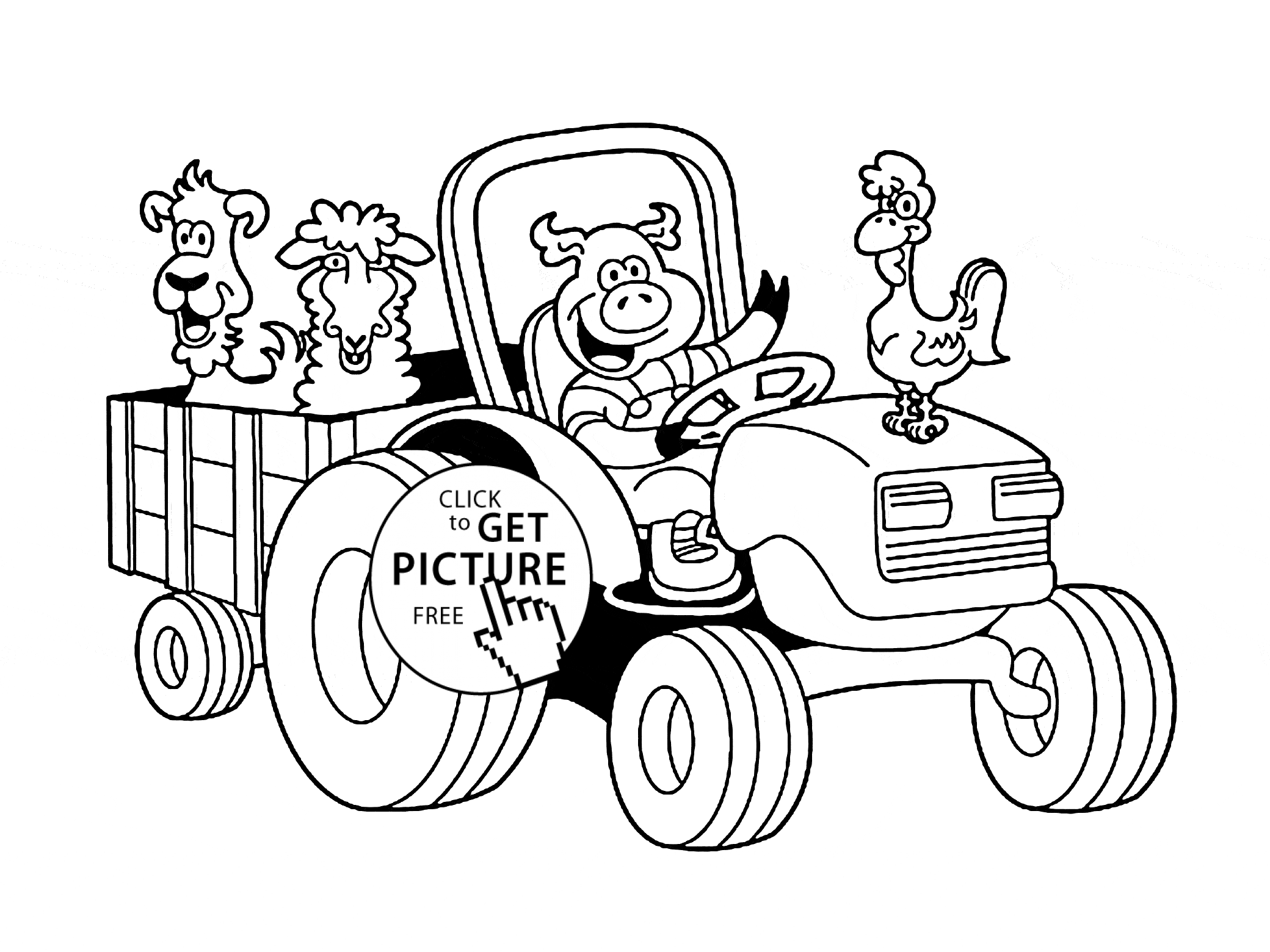 2080x1560 Simple Tractor Coloring Pages Printable Coloring