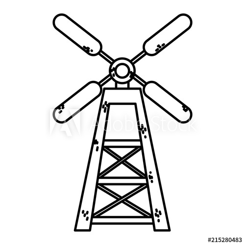 500x500 Line Nature Windmill Organic Agriculture Farm