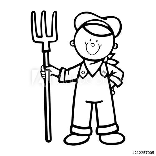 500x500 Farmer Cartoon Illustration Isolated On White Background