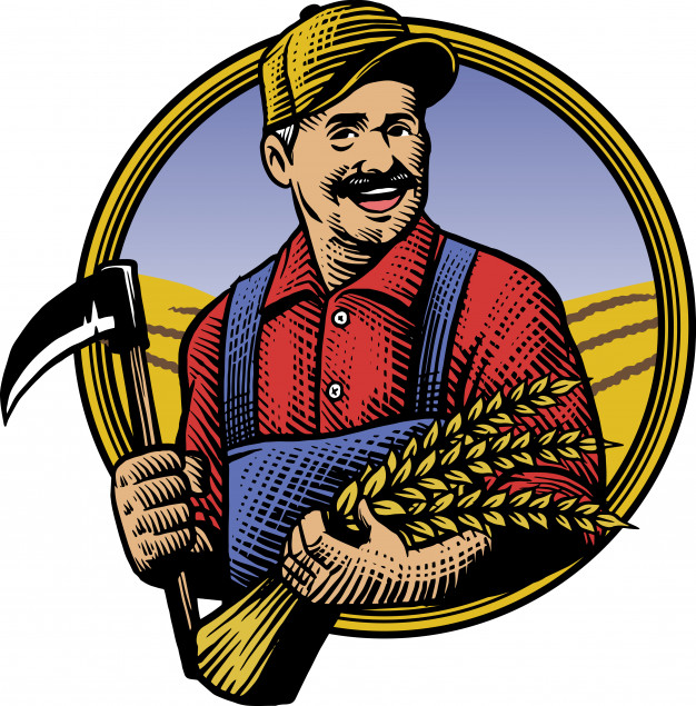 626x635 Traditional Hand Drawing Style Of Farmer Illustration Vector