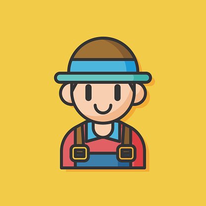 416x416 Farmer Man Vector Icon Premium Clipart